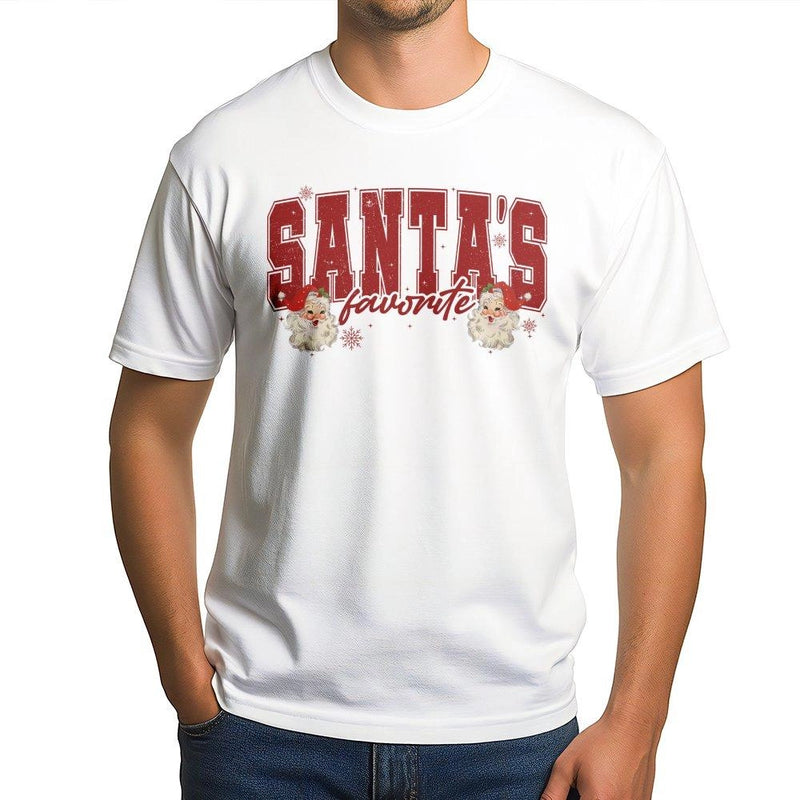 Retro Christmas Graphic T-Shirt, Santa's Favorite T-Shirt, Vintage Holiday Graphic Tee, Adorable Xmas Party T-Shirt, Christmas Present for Family
