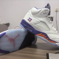 High Top Sneakers, White Purple Colorway, Lace Up Design, Casual Gift for Sneaker Fans