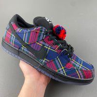 Low Top Sneakers, Blue Red Colorway, Lace Up Design, Casual Gift for Sneaker Fans