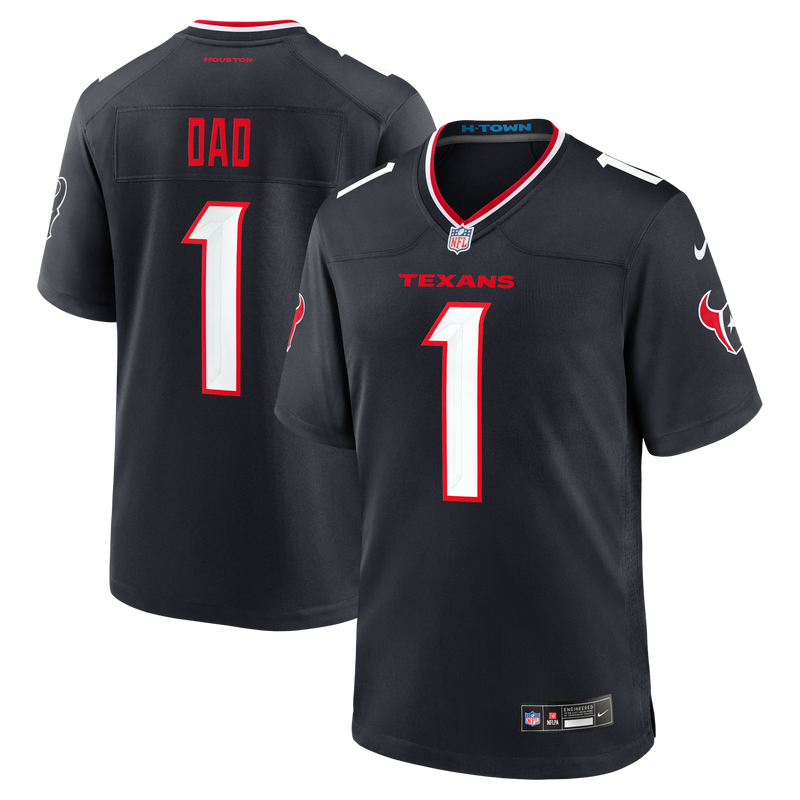 Houston Texans Navy #1 Dad Game Jersey