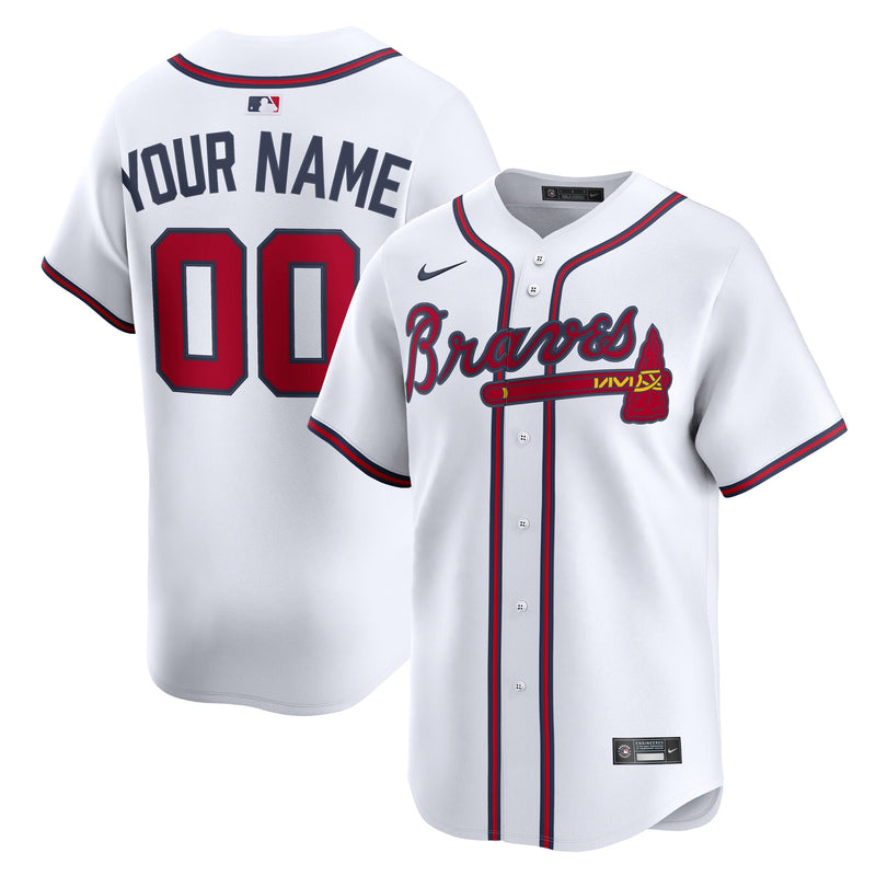 Atlanta Braves White Home Limited Custom Jersey
