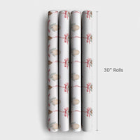 Watercolor Ornament Holiday Gift Wrap, Pinecone Christmas Wrapping Paper, Rustic Winter Wrapping Paper, Festive Xmas Gift Wrapping Paper