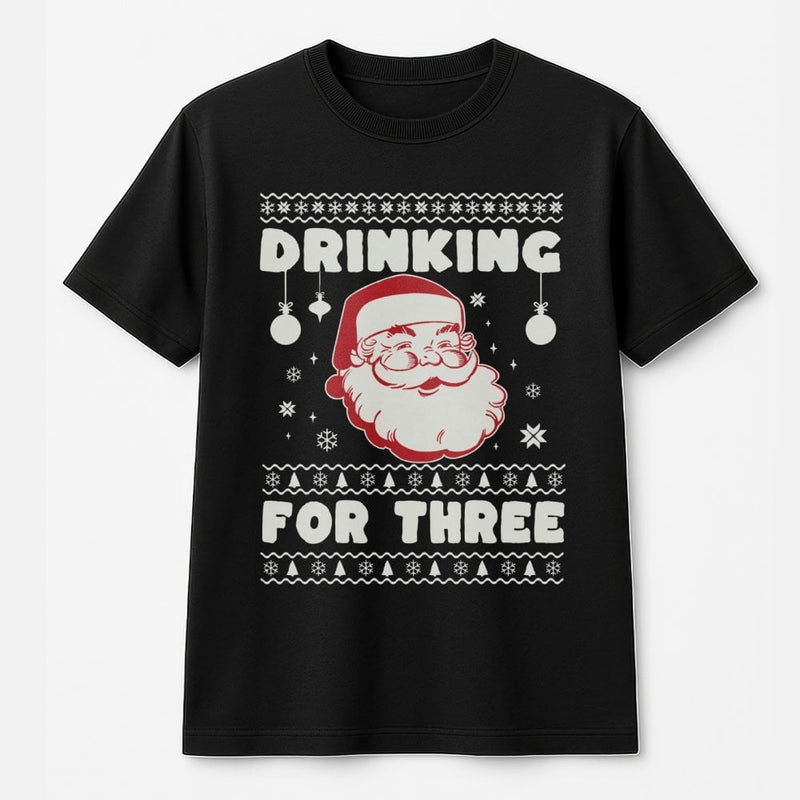 Pregnancy Announcement Christmas Shirt, Drinking for Three Christmas T-Shirt, Santa Baby Reveal Graphic Tee, Holiday Mom to Be Shirt Present