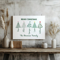 Custom Names Holiday Canvas Print, Personalized Family Christmas Tree Canvas Art, Winter Wall Decor, Personalized Christmas Present for Family