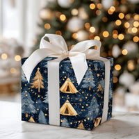 Christmas Tent and Tree Gift Wrap, Winter Camping Wrapping Paper, Rustic Holiday Wrapping Paper, Outdoorsy Present Wrap, Cabin Gift Wrap
