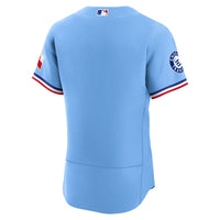 Texas Rangers Light Blue Alternate Sponsor Patch Authentic Jersey
