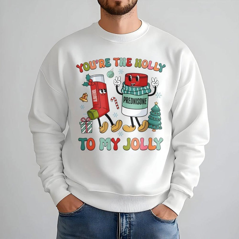Humorous Inhaler Prednisone Sweatshirt, Respiratory Therapist Christmas Sweatshirt, RT Medical Holiday Sweatshirt, Nurse Pullover Crewneck Present