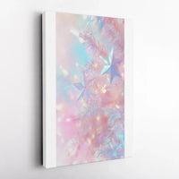 Iridescent Star Print, Pastel Christmas Star Canvas Art, Pastel Holiday Wall Art, Printable Christmas Decor, Star Canvas Digital Download