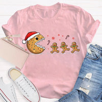Adorable Snowflake Christmas Tee, Christmas Biscuit Santa Hat Shirt, Holiday Biscuit T-Shirt, Winter Cookie Shirt, Christmas Present for Women