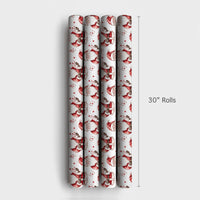 Poker Christmas Gift Wrap, Playing Card Santa Wrapping Paper, Watercolor Santa Claus Wrapping Paper, Card Player Holiday Gift Wrap Roll