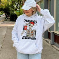 Skeleton ER Nurse Holiday Sweatshirt, Emergency Department Christmas Hoodie, Medical Healthcare Xmas Pullover, Winter ED Nurse Present