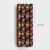 Adorable Santa Hat Monkey Gift Wrap, Christmas Monkey Wrapping Paper, Festive Winter Animal Wrapping Paper, Holiday Gift Wrapping Paper