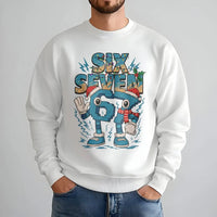 Humorous Internet Meme Holiday Crewneck, Six Seven Christmas Sweatshirt, Gen Z Gen Alpha Xmas Sweater, Trendy Meme Pullover Sweatshirt