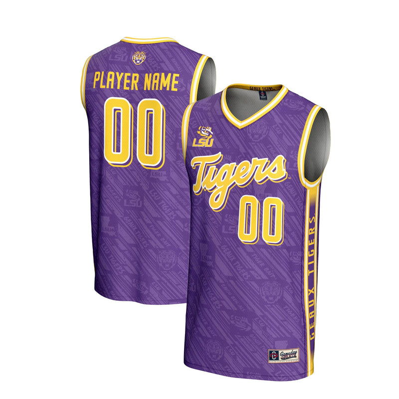 LSU Tigers NIL Pick-A-Player Basketball Highlight Print Lightweight Jersey - Purple