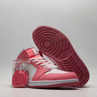 Mid Top Sneakers, White Pink Colorway, Lace Up Design, Casual Gift for Sneaker Fans