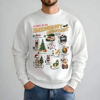 Humorous ER Nurse Christmas Sweatshirt, 12 Days of Emergency Department Sweatshirt, Medical Worker Sweatshirt, Holiday Nurse Crewneck