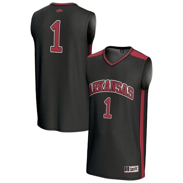 #1 Arkansas Razorbacks Lightweight Basketball Fashion Jersey - Black