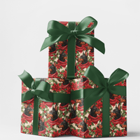 Holiday Gift Wrap Roll, Silent Sentinel Christmas Wrapping Paper, Winter Scene Wrapping Paper, Festive Christmas Gift Wrap
