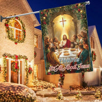 Last Supper Nativity Yard Flag, Christmas Garden Flag It's All About Jesus, Double Sided Religious Holiday Lawn Flag Present