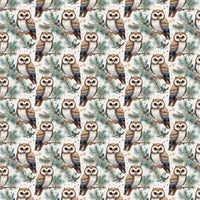 Pine Woodland Holiday Wrapping Paper, Winter Owl Gift Wrap Paper, Festive Forest Bird Gift Wrap, Comfy Christmas Present Wrapping Paper Roll