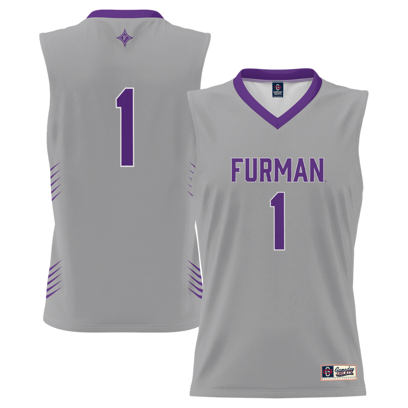 #1 Furman Paladins Lightweight Basketball Jersey - Gray