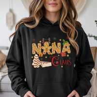 Gingerbread Man Holiday Hoodie, Nana Claus Christmas Hoodie, Adorable Grandma Cookie Graphic Hoodie, Matching Family Xmas Sweatshirt, Nana Present