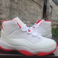 High Top Sneakers, White Red Colorway, Lace Up Design, Casual Gift for Sneaker Fans