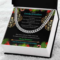 Polished Stainless Steel Chain, Grandson Cuban Link Chain Necklace, Mens Cuban Link Jewelry with Message Card, Christmas Present for Grandson