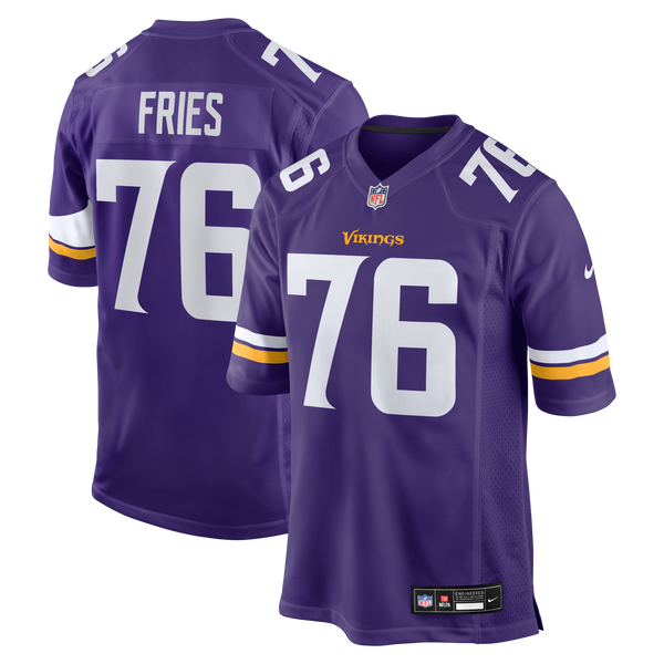 Minnesota Vikings Will Fries Purple Team Game Jersey