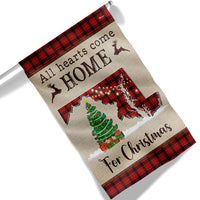 All Hearts Come Home Holiday Flag, Maryland Christmas Garden Flag, Buffalo Plaid State Map Flag, Double-Sided MD Winter Decor Present