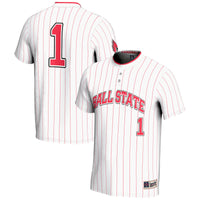 #1 Ball State Cardinals Lightweight Softball Jersey - White