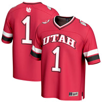 #1 Utah Utes Lightweight Collegiate Football Fashion Jersey - Red