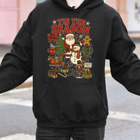 Festive Holiday Hooded Sweatshirt, Tis the Season Christmas Hoodie, Comfy Xmas Graphic Pullover, Winter Graphic Hoodie, Christmas Present