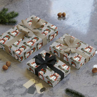 Plaid Scarf Christmas Gift Wrap, Vintage Snowman Wrapping Paper, Retro Winter Snowman Wrapping Paper Roll, Holiday Present Wrap