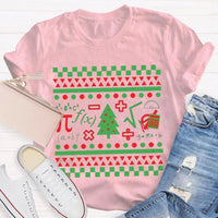Festive STEM Holiday Teacher Tee, Math Elements Christmas Tree Shirt, Math Equations Xmas Tree Shirt, Science Teacher Christmas Shirt