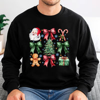 Vintage Santa Bow Sweatshirt, Coquette Christmas Sweatshirt, Adorable Holiday Sweatshirt, Retro Christmas Sweater, Aesthetic Holiday Present