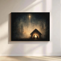 Star of Bethlehem Canvas Wall Art, Nativity Scene Canvas Print, Religious Christmas Canvas Decor, Christian Home Present, Digital Download