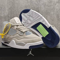 Mid Top Sneakers, Beige Navy Colorway, Lace Up Design, Casual Gift for Sneaker Fans