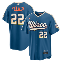 Milwaukee Brewers Christian Yelich Mineral Blue 2026 City Connect Stadium Jersey