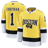Boston Bruins Jeremy Swayman Gold 2026 NHL Stadium Series Premium Jersey