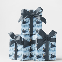 Winter Locomotive Gift Wrap, Frostline Express Train Wrapping Paper, Vintage Christmas Train Present Wrap, Holiday Gift Wrapping Paper Roll