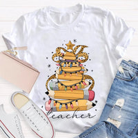 Adorable Holiday Educator Shirt, Christmas Light Pencils Teacher T-Shirt, Festive School Teacher Christmas Tee, Winter Holiday T-Shirt Present