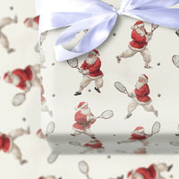 Vintage Tennis Holiday Wrapping Paper, Tennis Santa Christmas Wrapping Paper, Tennis Player Gift Wrap, Athletic Xmas Gift Wrapping Paper
