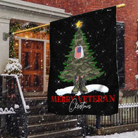 Camo Tree Military Boots Flag, Merry Veteran Christmas Garden Flag, Double-Sided Veterans Day Holiday Flag, Patriotic Military Present