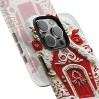 3D Jeweled Holiday Art iPhone Case, Christmas Gingerbread House Phone Case, Festive Winter Phone Cover, Dual Layer Tough Case, Xmas Present