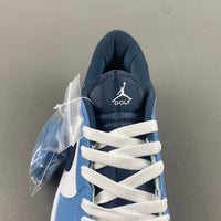 Low Top Sneakers, Blue White Black Colorway, Lace Up Design, Casual Gift for Sneaker Fans