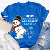 Festive Holiday Graphic Tee, Snowman Snowflake Christmas T-Shirt, Adorable Winter Snowman Shirt, Unisex Merry Christmas Tee, Xmas Holiday Present