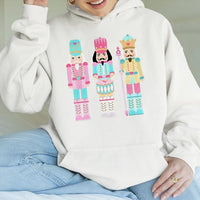 Pastel Ballet Soldiers Sweatshirt, Nutcracker Christmas Hoodie, Adorable Holiday Graphic Hoodie, Festive Winter Season Pullover