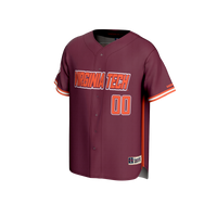 #00 Virginia Tech Hokies Adult Lightweight Collegiate Baseball Fashion Jersey - Maroon