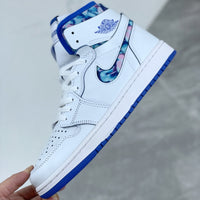 Low Top Sneakers, Blue White Colorway, Lace Up Design, Casual Gift for Sneaker Fans